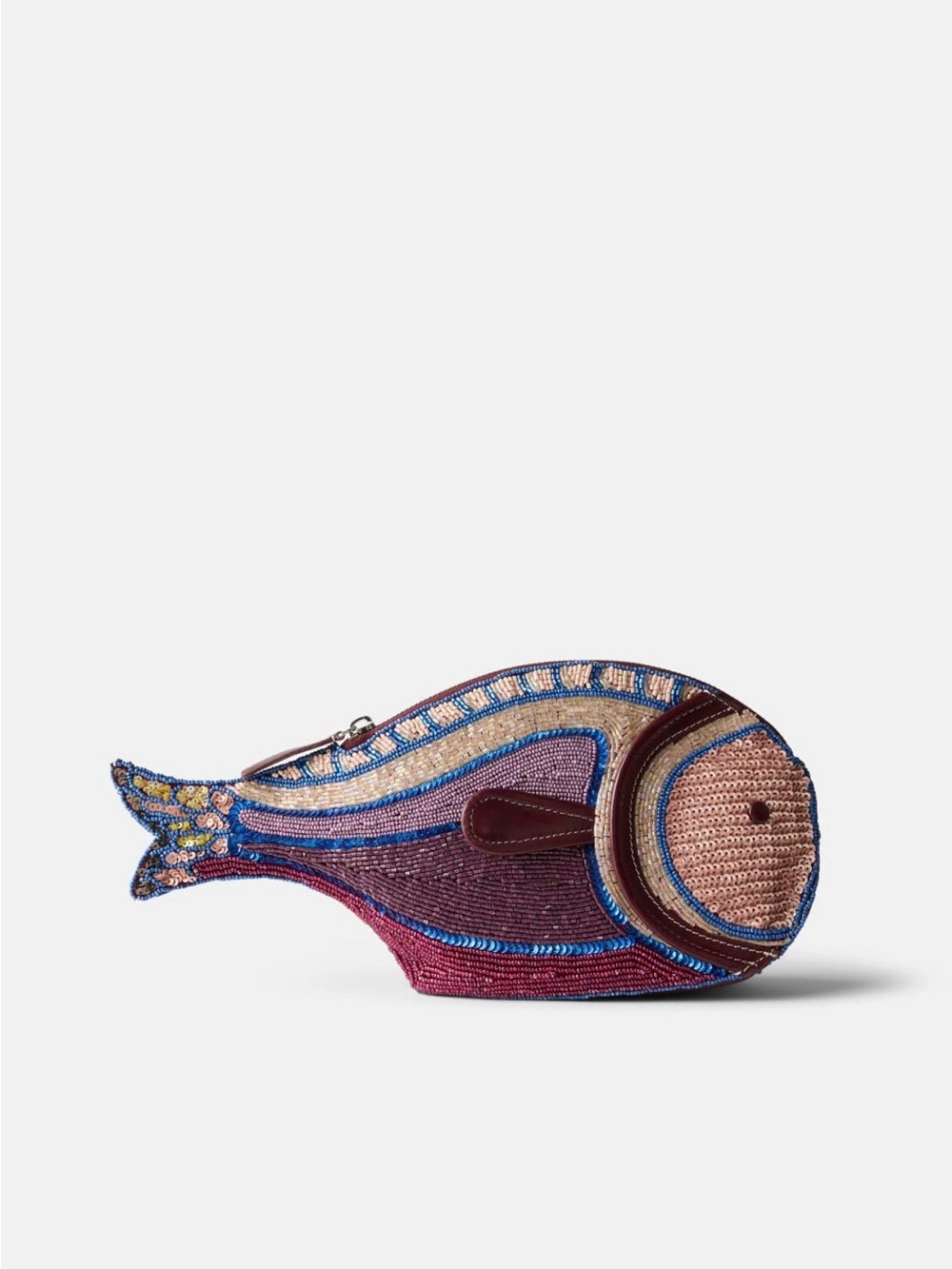 STAUD Pesce Clutch Beaded Fish-Shaped Bag - Multicolor